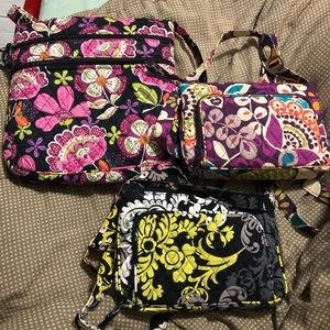 3 vera bradley bags crossbody and shoulder